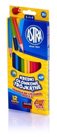Kredki 12 Astra trójkątne
