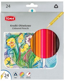 Toma Kredki ołówkowe trójkątne 24 kolorów