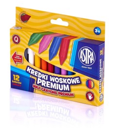 Kredki 12 woskowe premium Astra