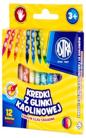 Kredki 12 z glinki kaolinowej