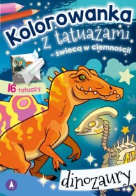 Kolorowanka z tatuażami Dinozaury - świecą w ciemności