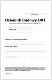 Dziennik budowy DB 1, dla budynków mieszkalnych jednorodzinnych i gospodarczych.